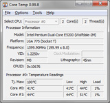 Ansicht von Core Temp Core Temp